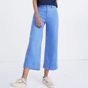 64. Madewell Emmett Blue Cropped Wide Leg Pants